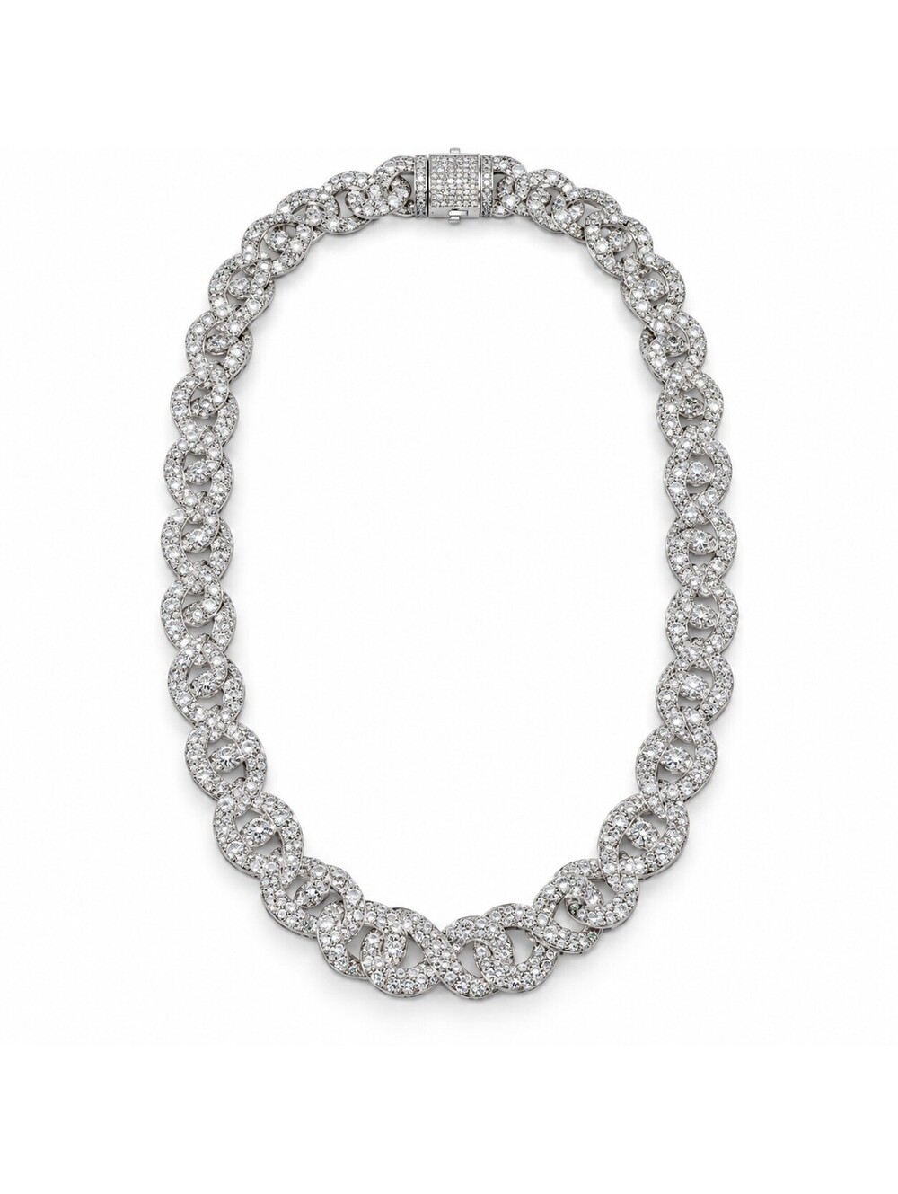 Henrik & Hayes Sparkling Pavé Link Statement Necklace